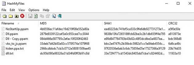 Different hashes